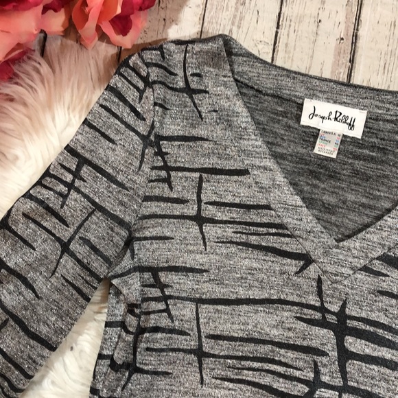 Joseph Ribkoff Shimmer Geometric Asymmetrical Top - Picture 10 of 11